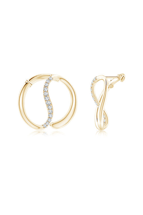 Natori Shangri-La Yin-Yang 14K Gold And Diamond Large Button Stud Earrings 14K Yellow Gold