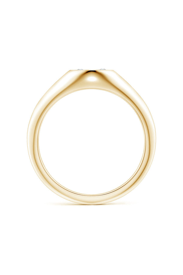 Natori Shangri-La Yin-Yang 14K Gold And Diamond Signet Ring 14K Yellow Gold