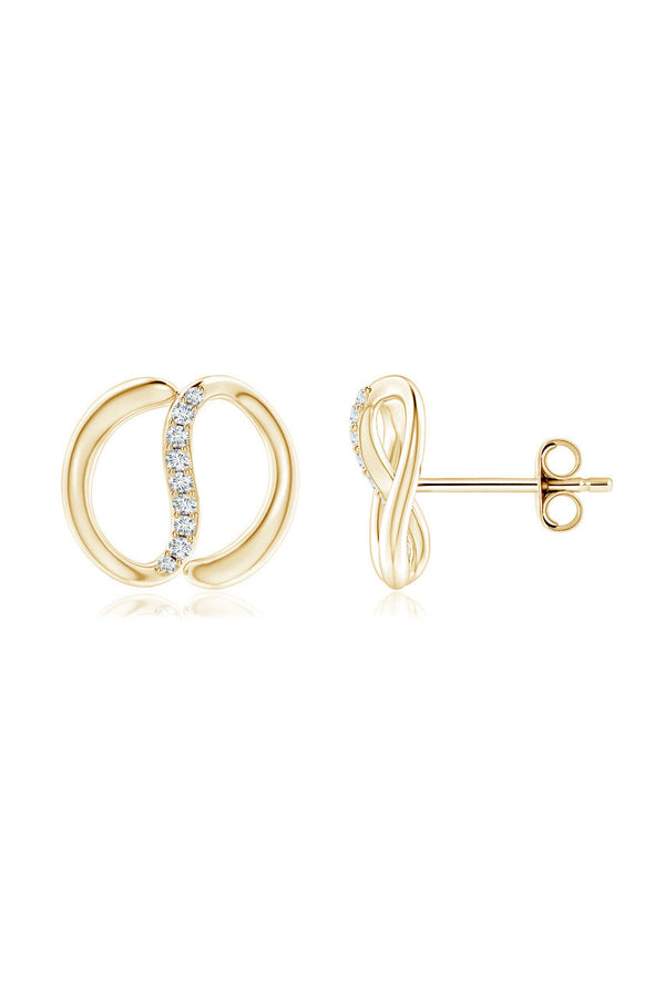 Natori Shangri-La Yin-Yang 14K Gold Diamond Stud Earrings 14K Yellow Gold