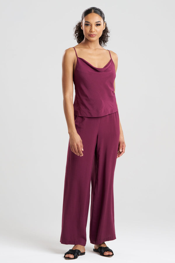 natori Sleek Silk Modal Cowl Cami PJ Cherry Lacquer