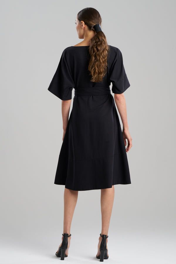 Natori Solid Lightweight Woven Boatneck Dress Black