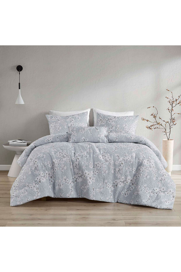 natori Springtime Garden 4 Piece Comforter Mini Set Gray