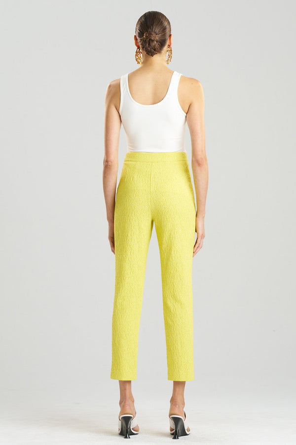 Natori Stretch Texture Jacquard Ankle Pants Limoncello