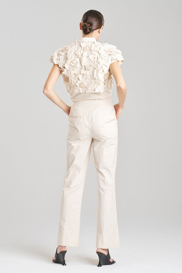 Natori Tech Cotton Taffeta Embroidered Bolero Cream