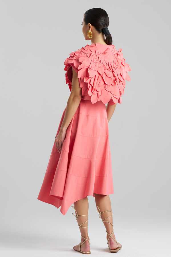 Natori Tech Cotton Taffeta Embroidered Floral Bolero Flamingo Pink