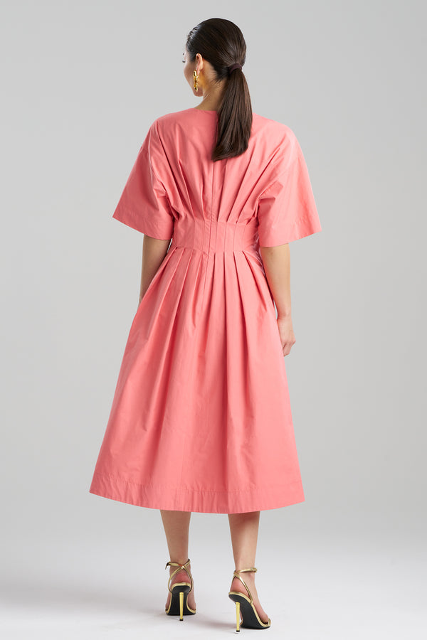 Natori Tech Cotton Taffeta V-Neck Dress Flamingo Pink