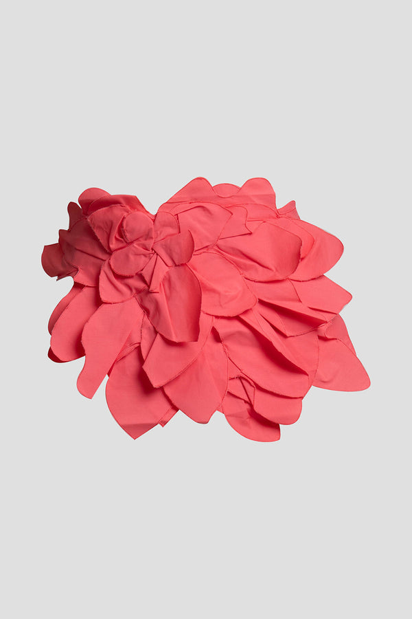 natori Techno Poplin Embroidered Obi Belt Vivid Coral