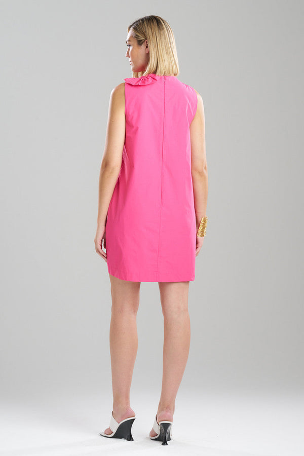 Natori Techno Poplin Embroidered Shift Dress Electric Pink