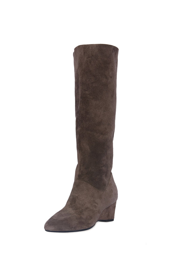 natori Thrill Suede Contour Wedge Tall Slouch Boot Truffle