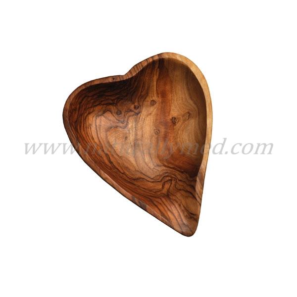 Naturally Med Olive Wood Bowl / Dish – Heart Shaped