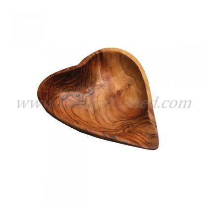 Naturally Med Olive Wood Bowl / Dish – Heart Shaped