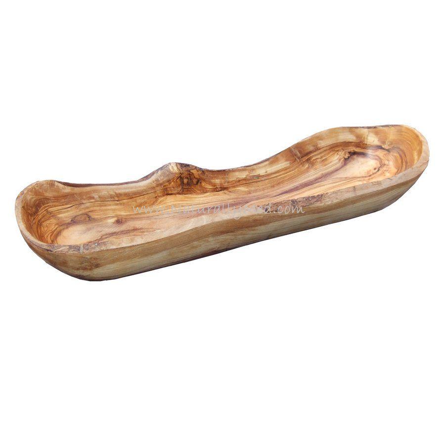 Naturally Med Olive Wood Bread Dish – 14″