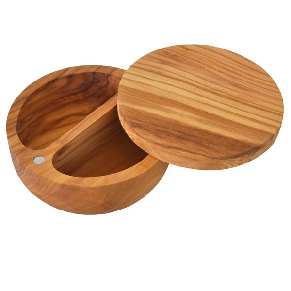 Naturally Med Olive Wood Salt And Pepper Cellar