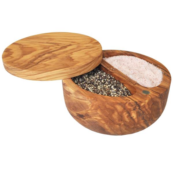 naturally med Olive Wood Salt and Pepper Cellar