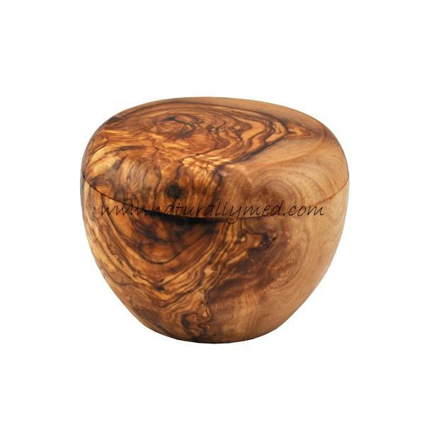 Naturally Med Olive Wood Salt Cellar With Lid