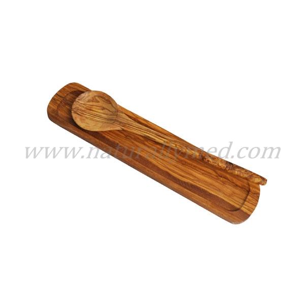 Naturally Med Olive Wood Spoon Rest – Rectangular