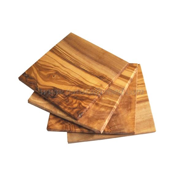 naturally med Olive Wood Square Coasters – Set of 4