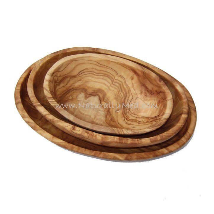 Naturally Med Olive Wood Stackable Oval Dishes