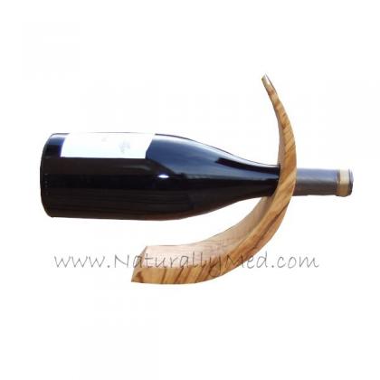 naturally med Olive Wood Wine Bottle Holder