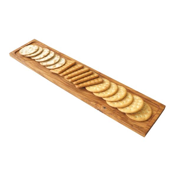 Naturally Med Olive Wood Baguette Board / Cracker Tray – 17.5″ X 4″