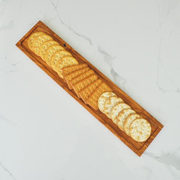 naturally med Olive Wood Baguette Board / Cracker Tray – 17.5″ x 4″