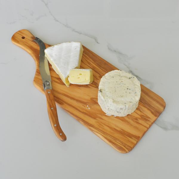 Naturally Med Olive Wood Cheese Board And Cheese Knife Gift Set