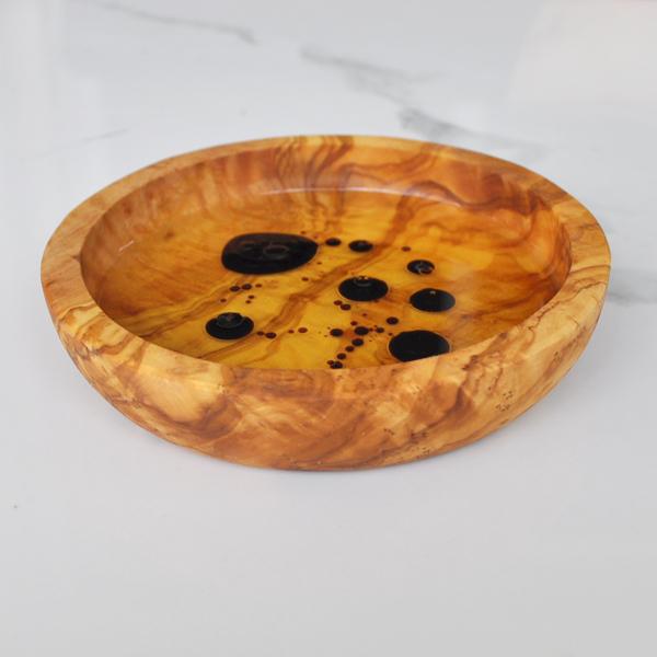 naturally med Olive Wood Dipping Bowl – Round – Large – 4.75″