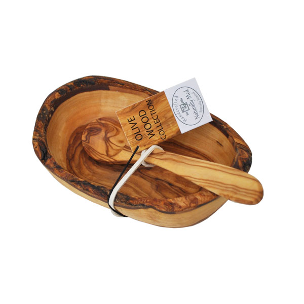 naturally med Olive Wood Gift Set Natural Bowl and Spoon