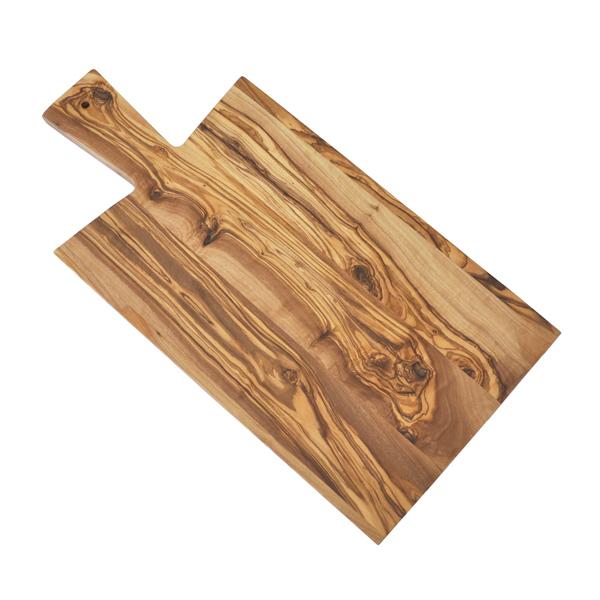 naturally med Olive Wood Rectangle Cutting Board With Handle – Large – 16″ x 8″