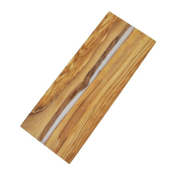 naturally med Olive Wood Rectangle Cutting Board with River of Clear Resin – 18″ x 7″