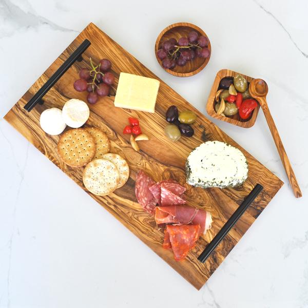 Naturally Med Olive Wood Serving Tray – Smooth Edge – 16.5″ X 8.5″