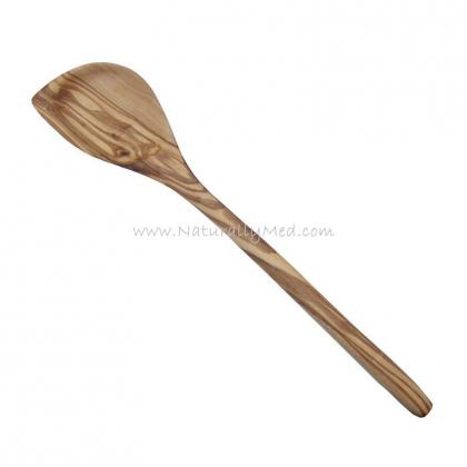 naturally med Olive Wood Wooden Corner Spoon / Spatula – 12″