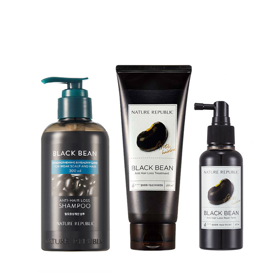 nature republic [Anti Hair Loss Care Set] Black Bean Anti Hair Loss Perfect Care (Shampoo Treatment & Root Tonic)