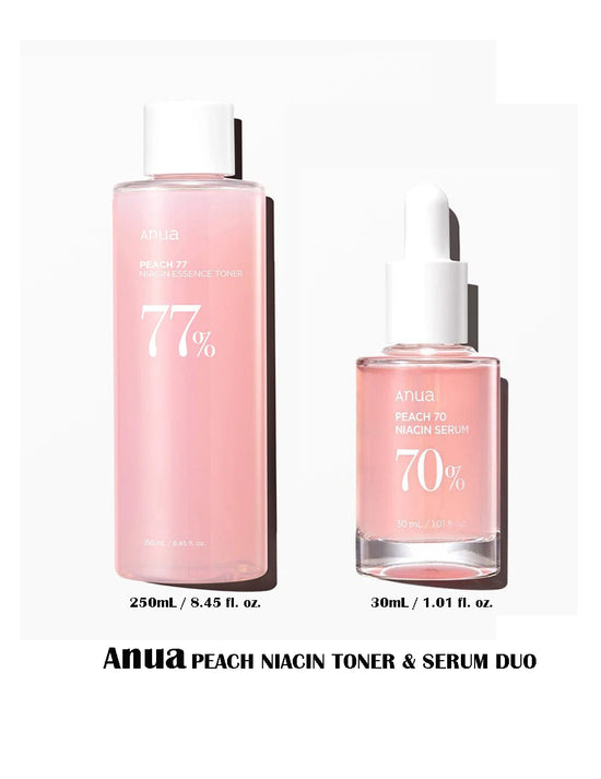 nature republic [ANUA] Peach 77% Niacin Essence Toner & 70% Nicin Serum Duo