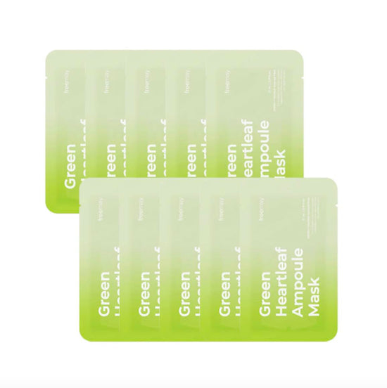 nature republic FREEMAY-Vegan Green Heartleaf Ampoule Mask sheets (10sheets)