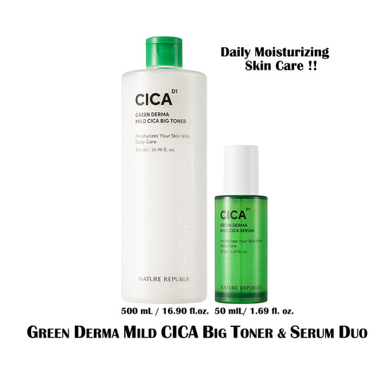 nature republic Green Derma Mild CICA Big Toner & Serum Duo