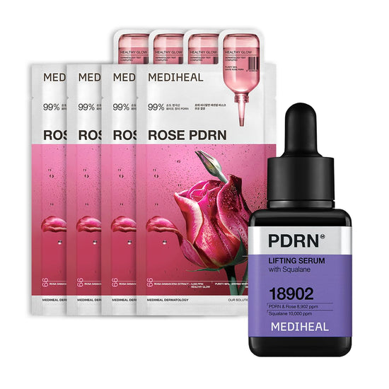 nature republic [MEDIHEAL] 4pcs Rose PDRN Essential Mask & PDRN Lifting Serum