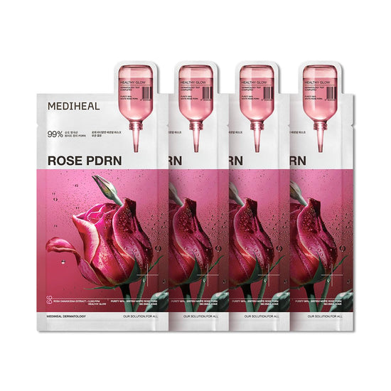 Nature Republic [MEDIHEAL] 4pcs Rose PDRN Essential Mask & PDRN Lifting Serum