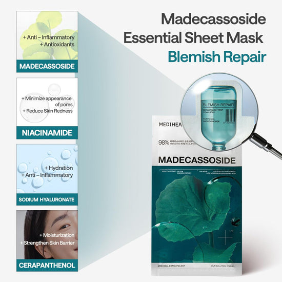 Nature Republic [MEDIHEAL] Madecassoside Essential Mask - Blemish Repair 10pcs