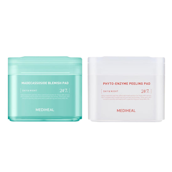 nature republic [MEDIHEAL] TONER PAD DUO - MADECASSOSIDE BLEMISH PAD + PHYTO ENZYME PEELING PAD