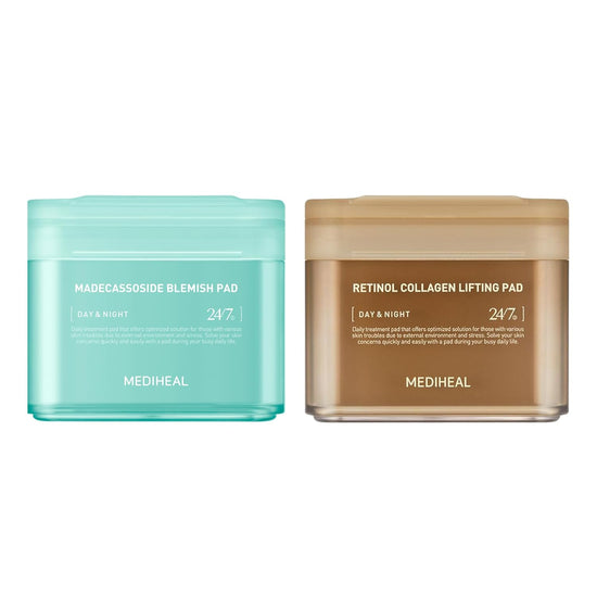 nature republic [MEDIHEAL] TONER PAD DUO - MADECASSOSIDE BLEMISH PAD + RETINOL COLLAGEN LIFTING PAD