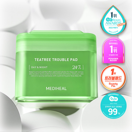 Nature Republic [MEDIHEAL] TONER PAD DUO - TEATREE TROUBLE PAD + PHYTO-ENZYME PEELING PAD