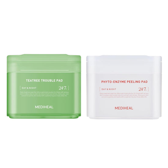 nature republic [MEDIHEAL] TONER PAD DUO - TEATREE TROUBLE PAD + PHYTO-ENZYME PEELING PAD