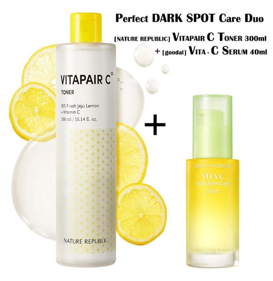 nature republic PERFECT DARK SPOT CARE DUO - [NATURE REPUBLIC] VITAPAIR C TONER 300ml & [GOODAL] DARK SPOT CARE SERUM 40ml
