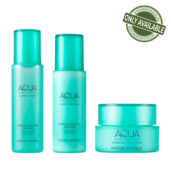 nature republic [T-Zone Oily] SUPER AQUA MAX ESSENTIAL SET (TONER EMULSION & COMBINATION WATERY CREAM)(NEW)