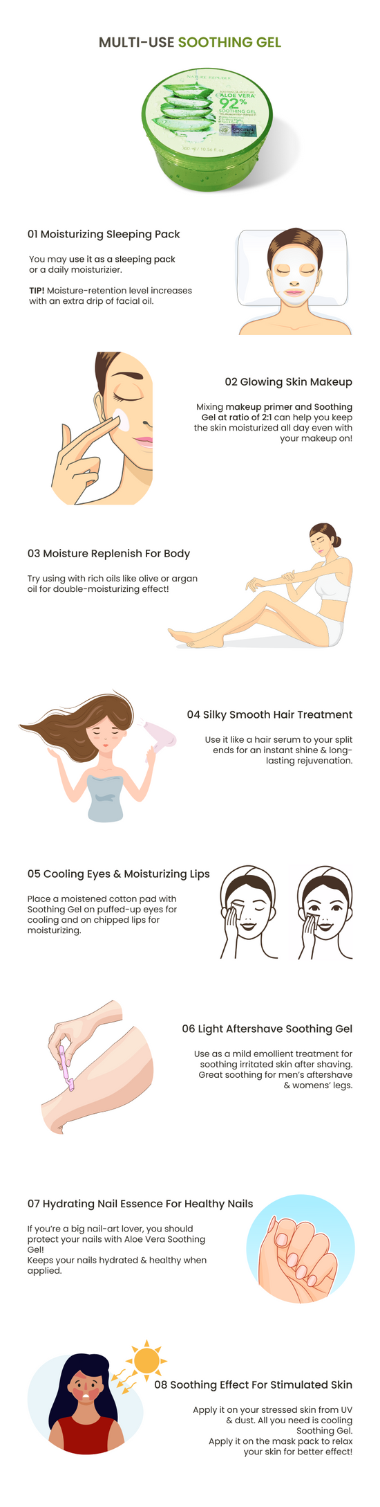 Nature Republic [VEGAN BEAUTY] [2X] Mild & Moisture ALOE VERA Watery Gel (Tube)