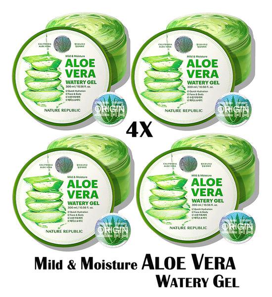 nature republic [VEGAN BEAUTY] [4X] Mild & Moisture ALOE VERA Watery Gel