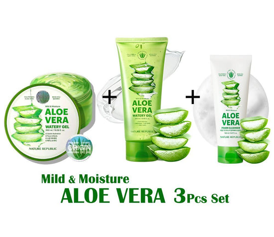 nature republic [VEGAN BEAUTY] Mild & Moisture ALOE VERA 3 Pcs Set