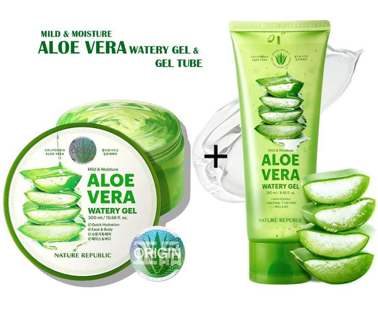 nature republic [VEGAN BEAUTY] Mild & Moisture Aloe Vera Watery Gel & Gel Tube