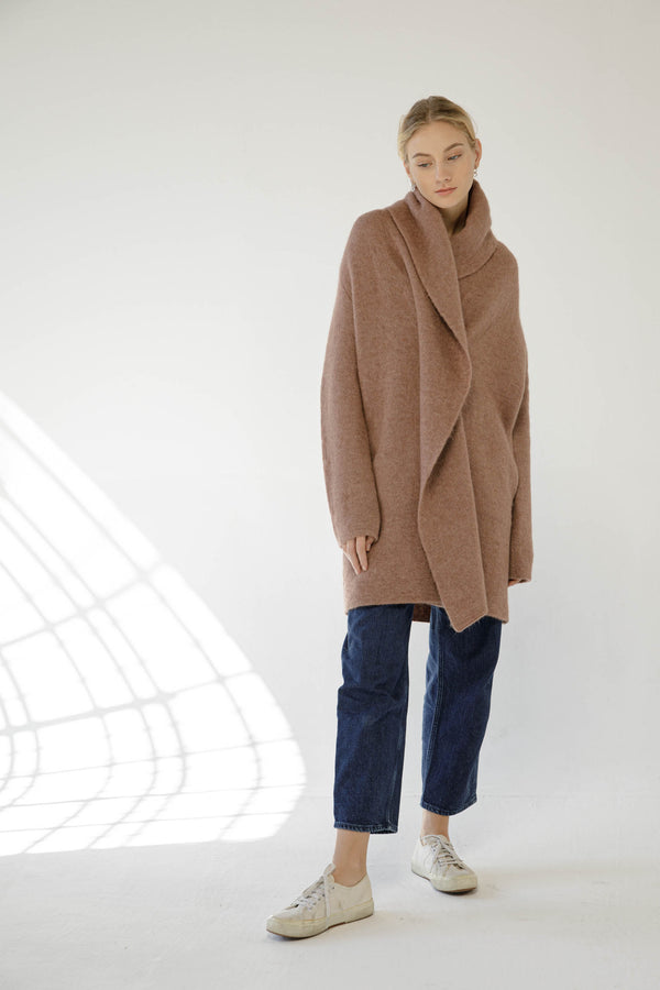 Natyoural Alpaca And Wool Cabanne With Hood | Sustainable Knitwear | Natyoural